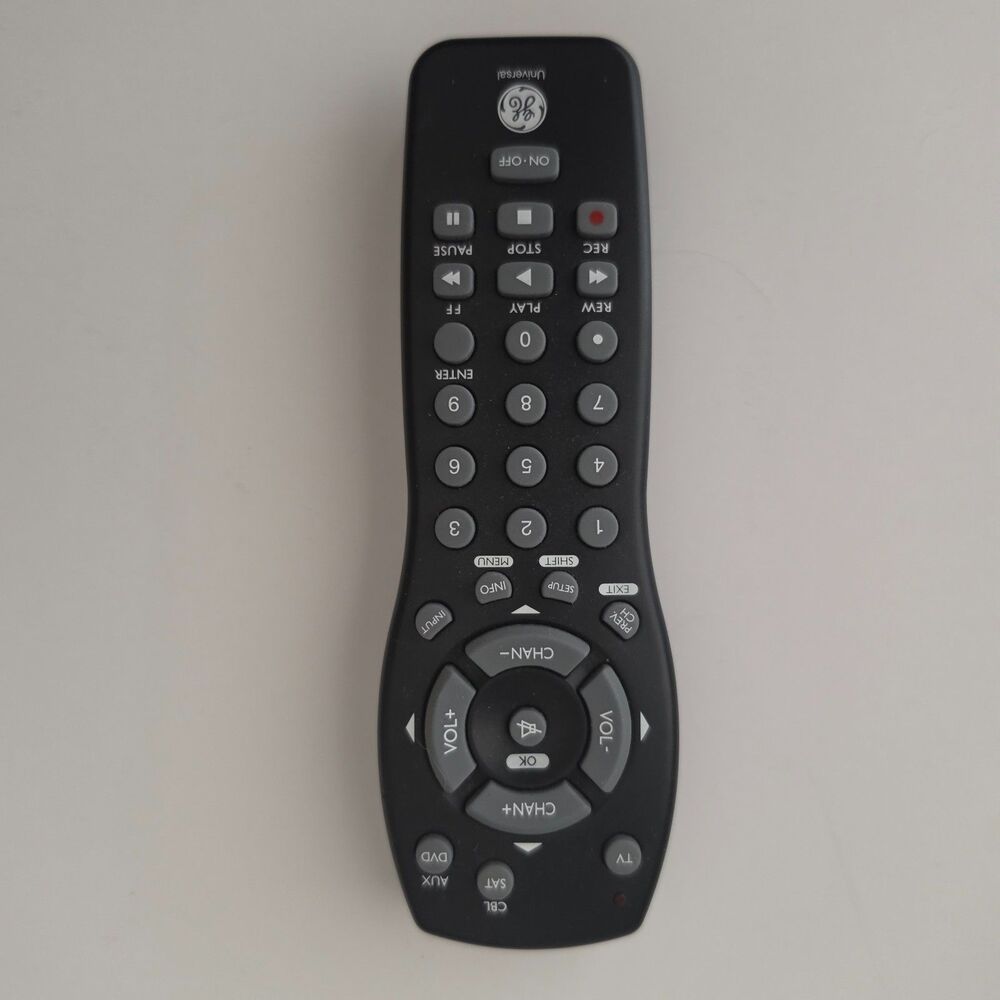 GE 24993 4-Device Universal Remote Control - Black, Multi-Brand Compatible